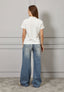T-shirt con colletto rimovibile