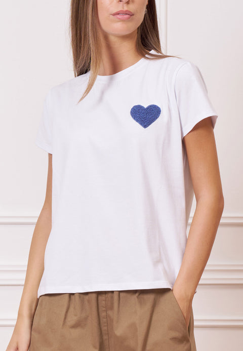 T-shirt cuore ricamato
