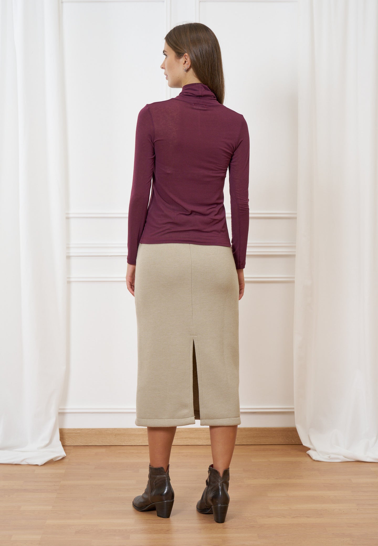 T-shirt dolcevita misto cachemire