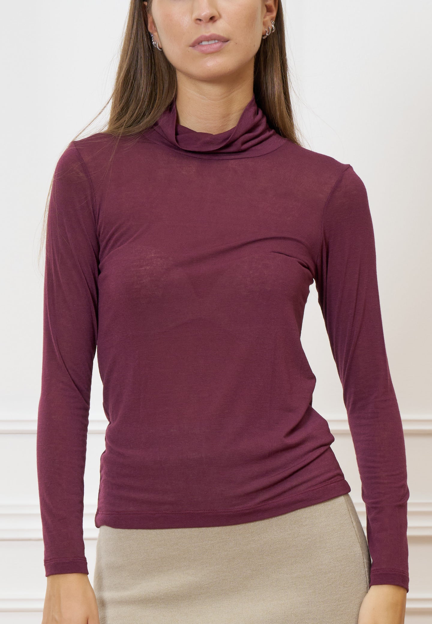 T-shirt dolcevita misto cachemire