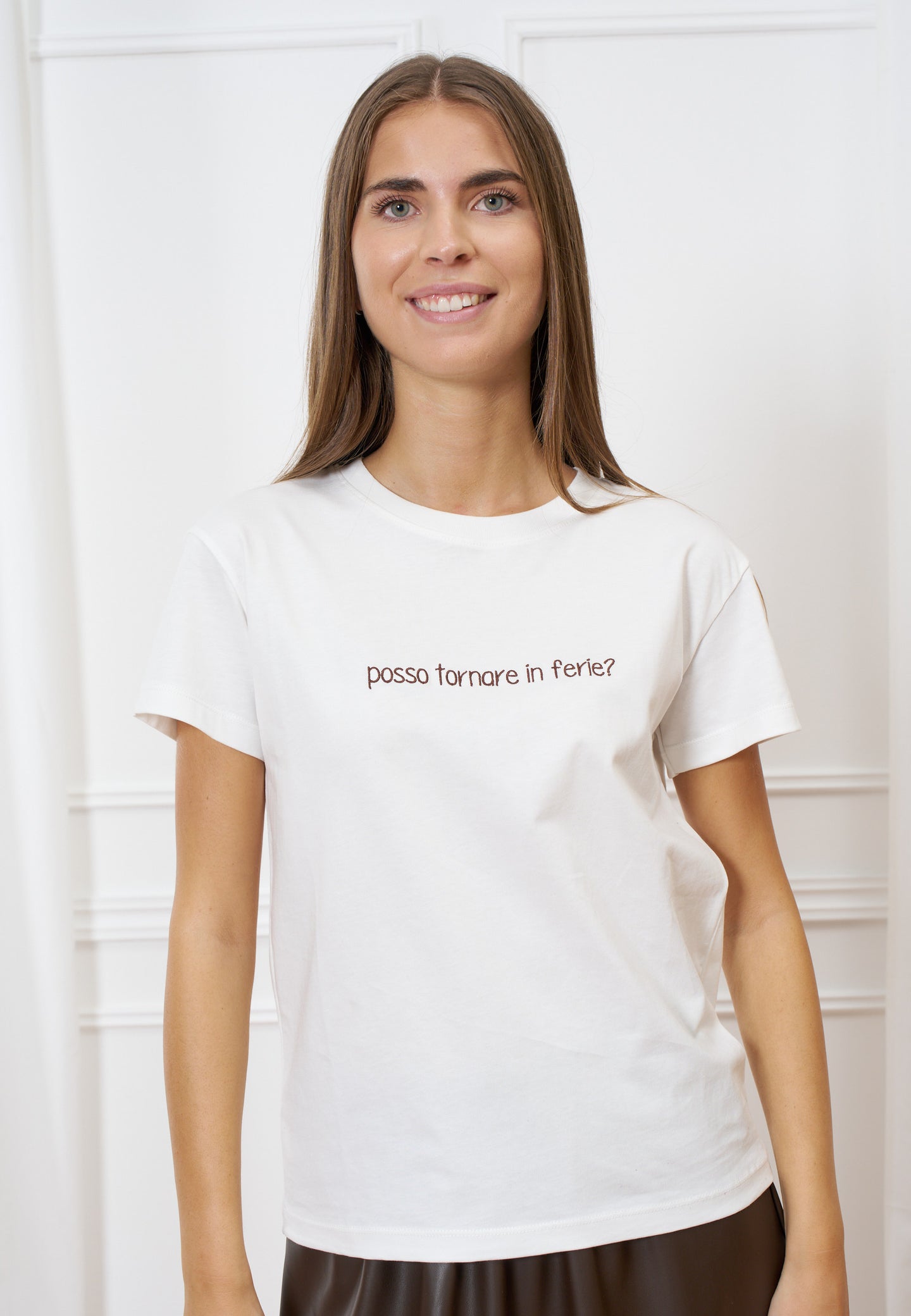 T-shirt girocollo con scritta