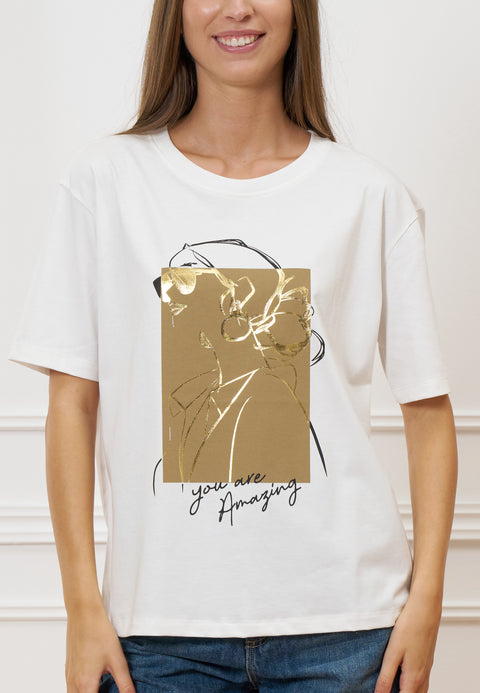 T-shirt girocollo con stampa
