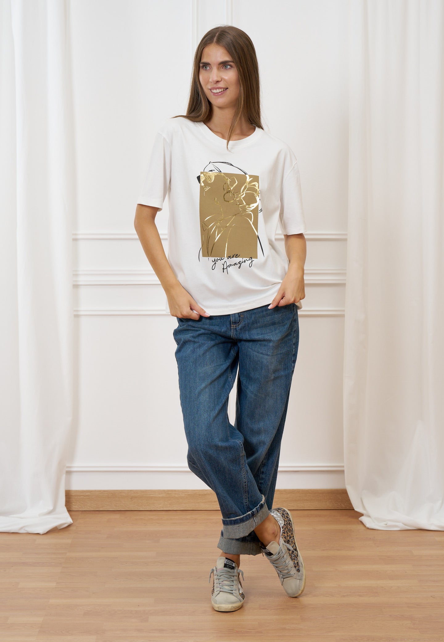 T-shirt girocollo con stampa