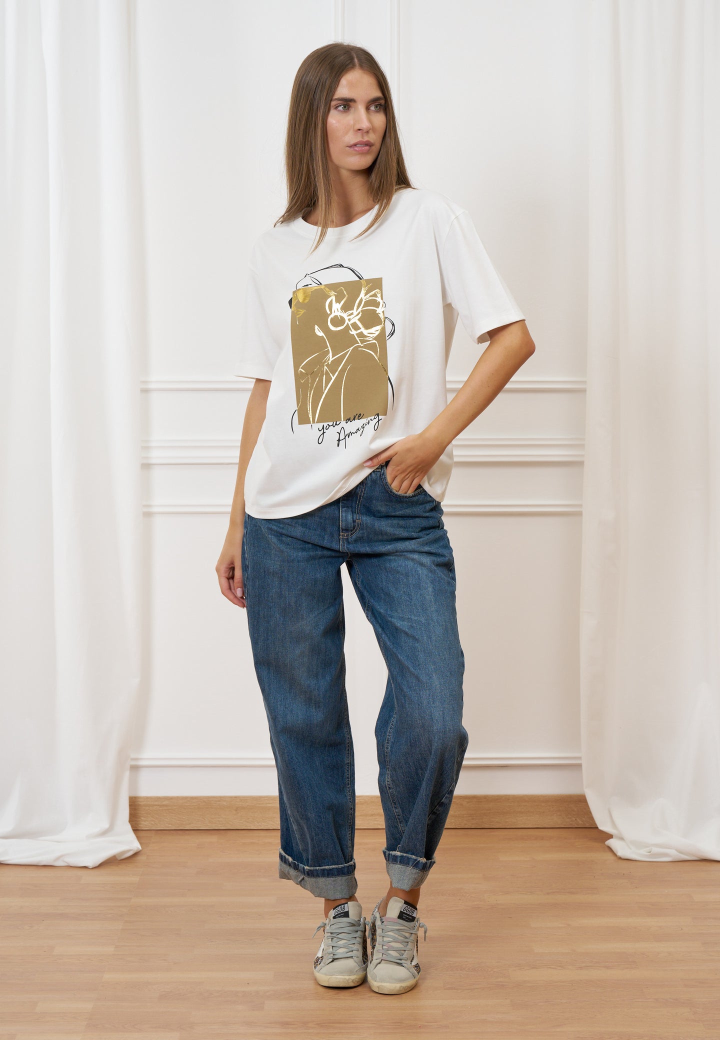 T-shirt girocollo con stampa