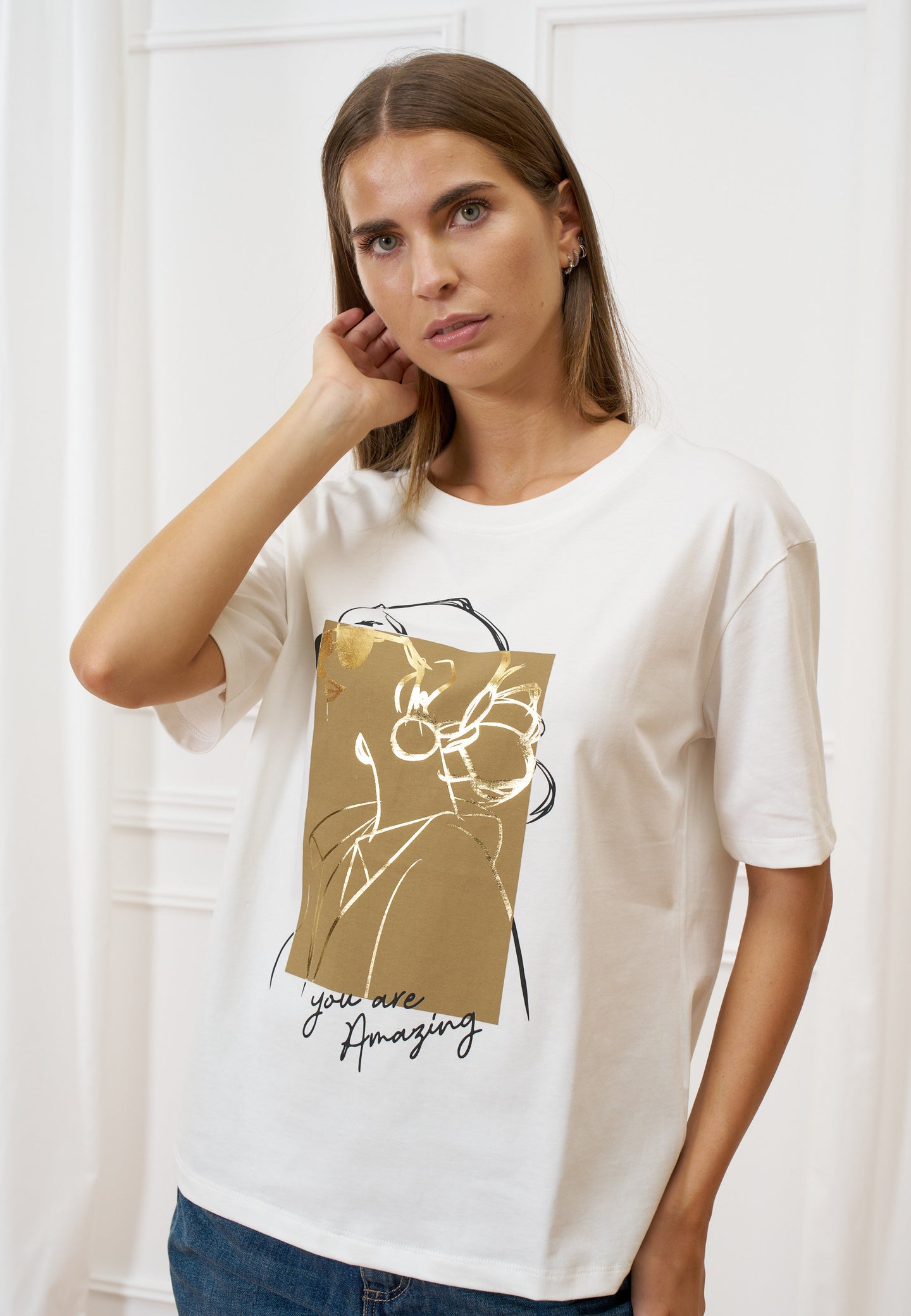 T-shirt girocollo con stampa