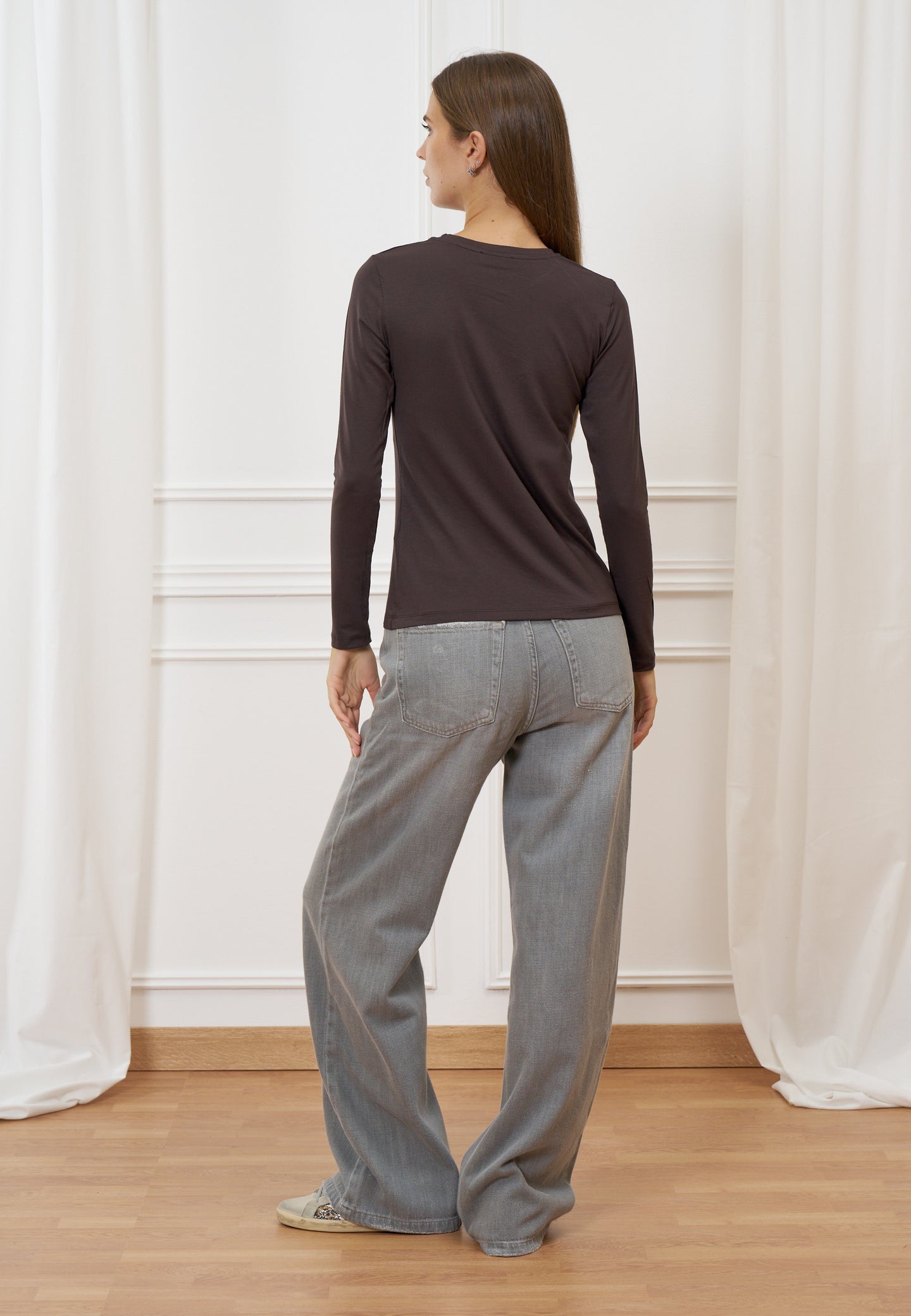 T-shirt girocollo manica lunga