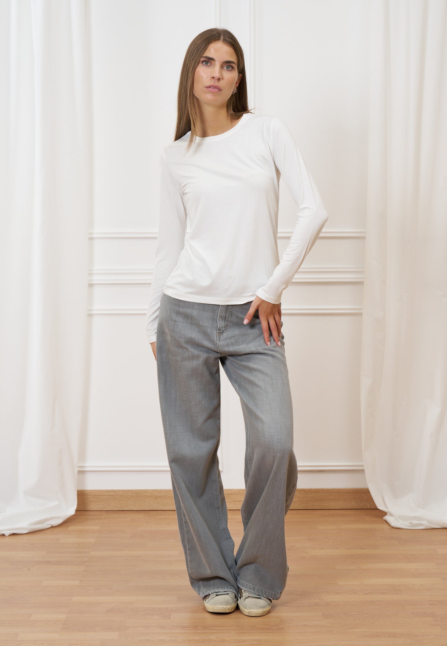 T-shirt girocollo manica lunga