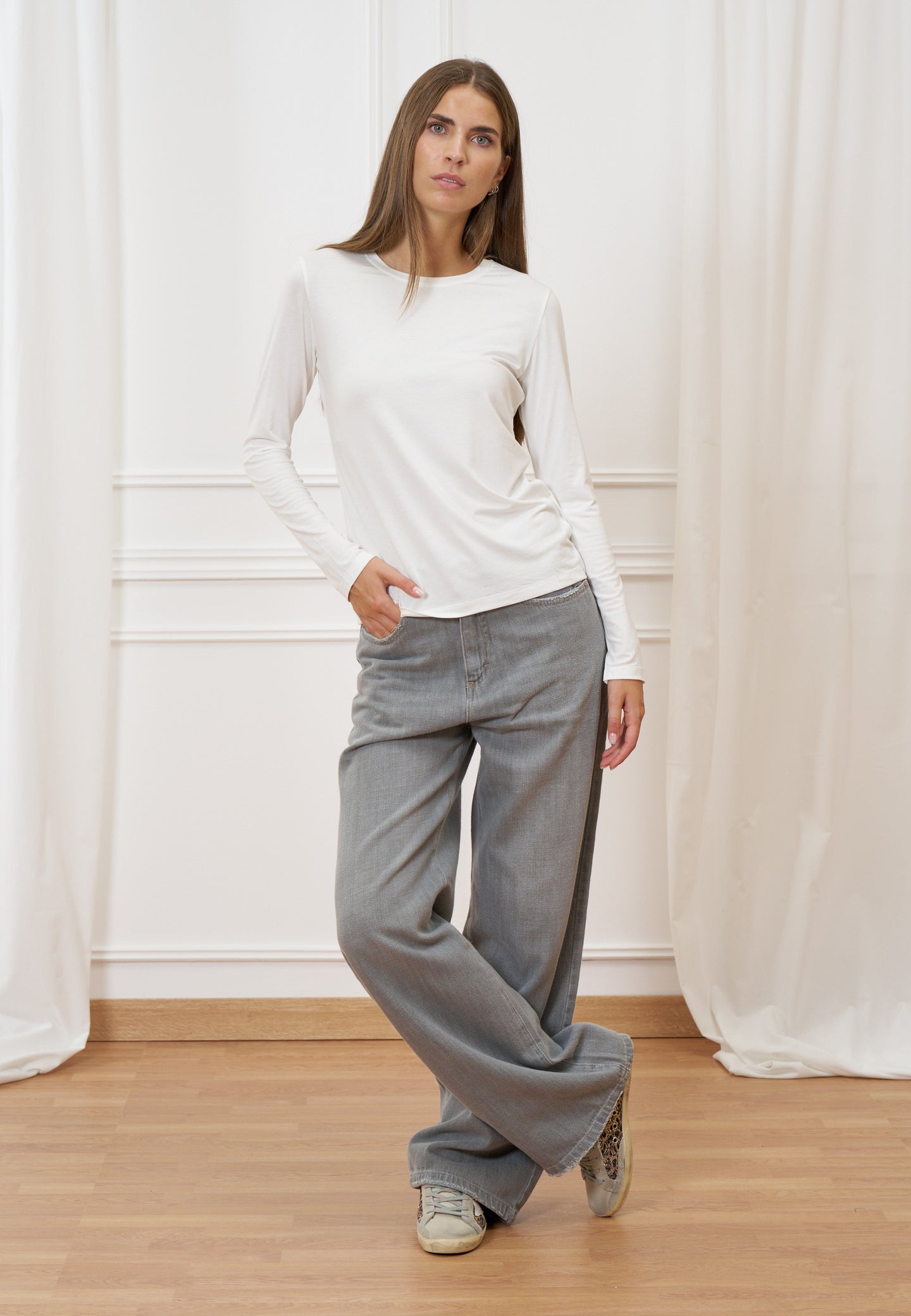 T-shirt girocollo manica lunga