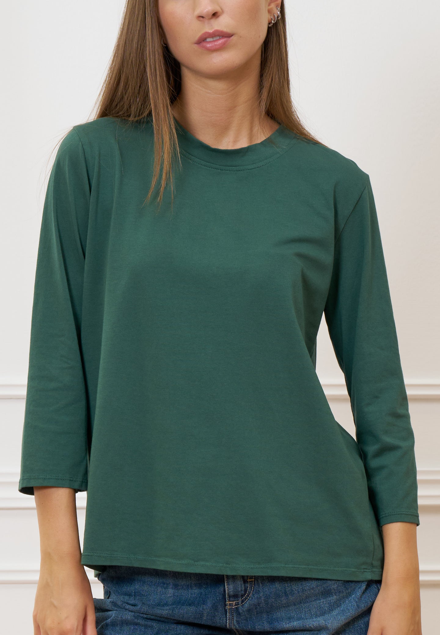 T-shirt girocollo manica trequarti