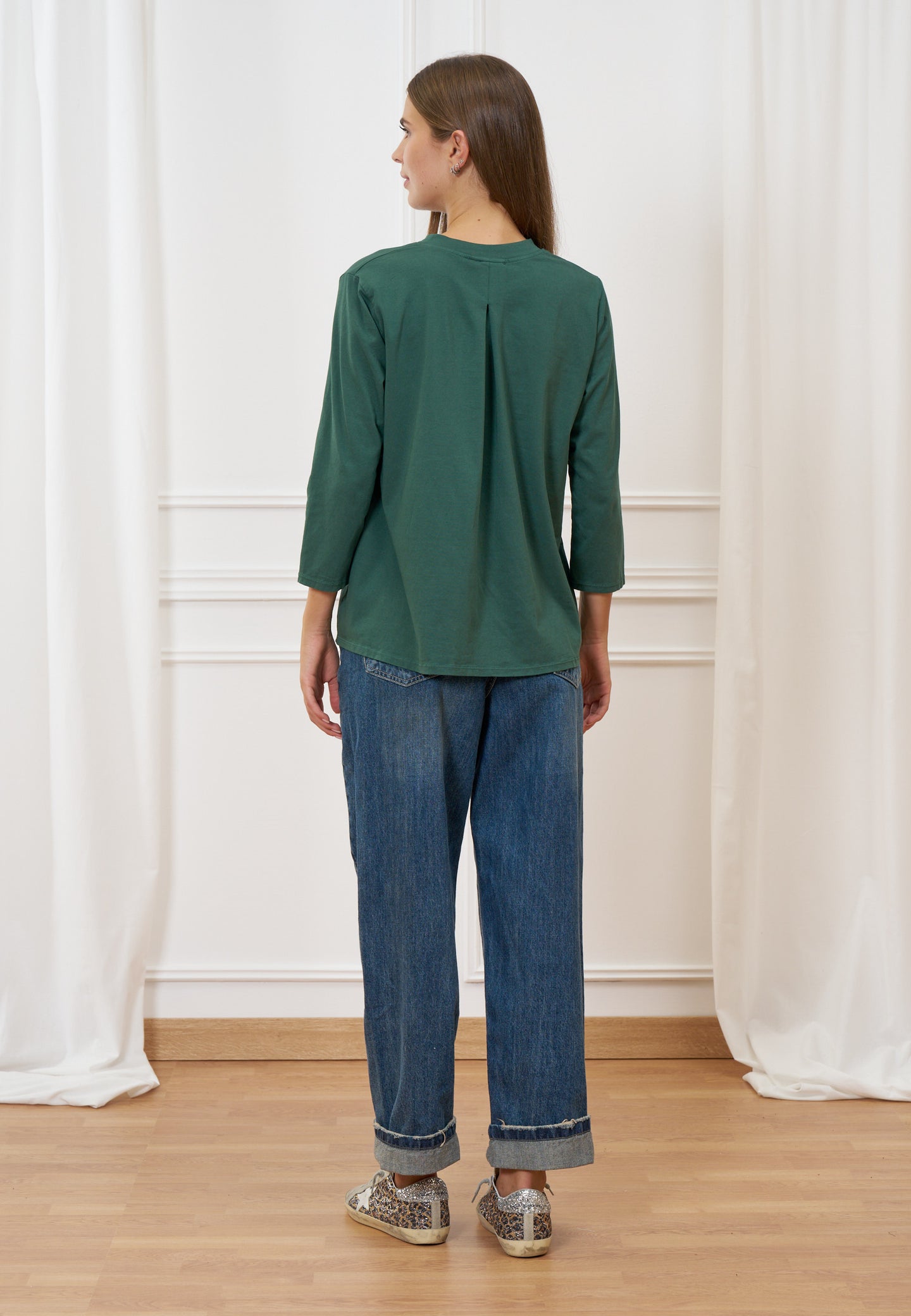 T-shirt girocollo manica trequarti