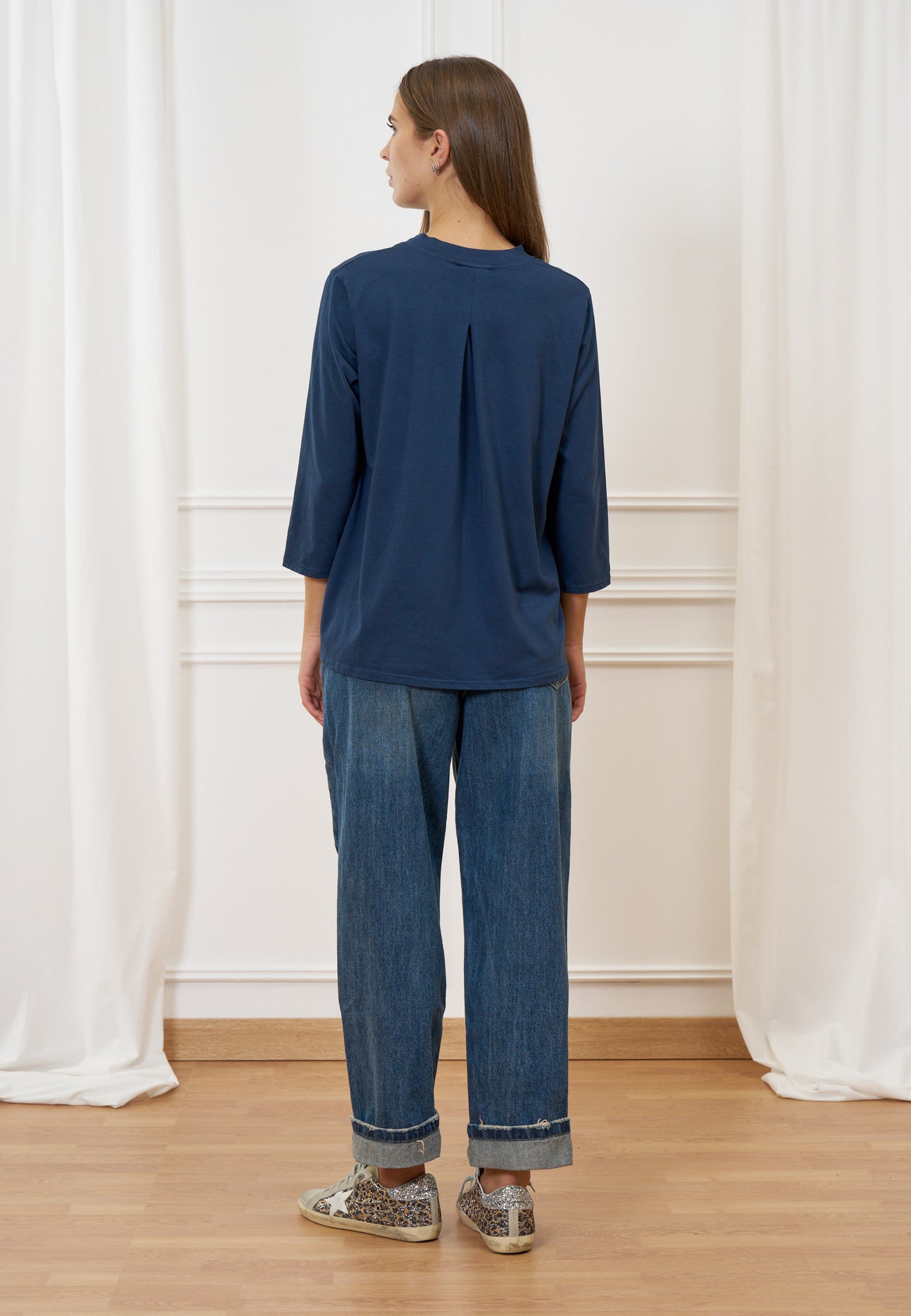 T-shirt girocollo manica trequarti