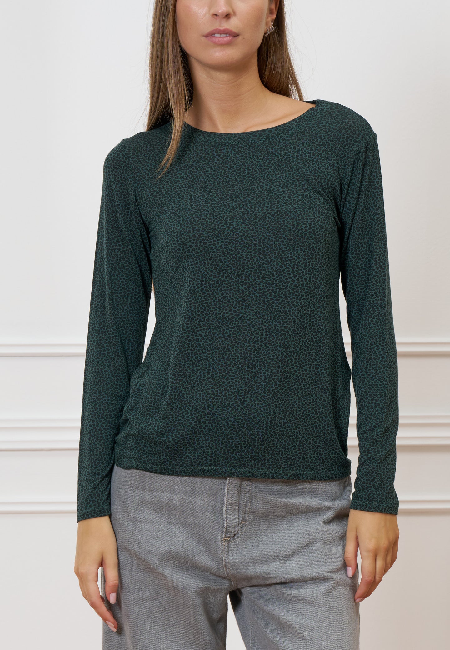 T-shirt maculata maniche lunghe