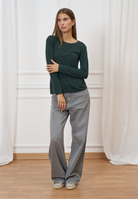 T-shirt maculata maniche lunghe