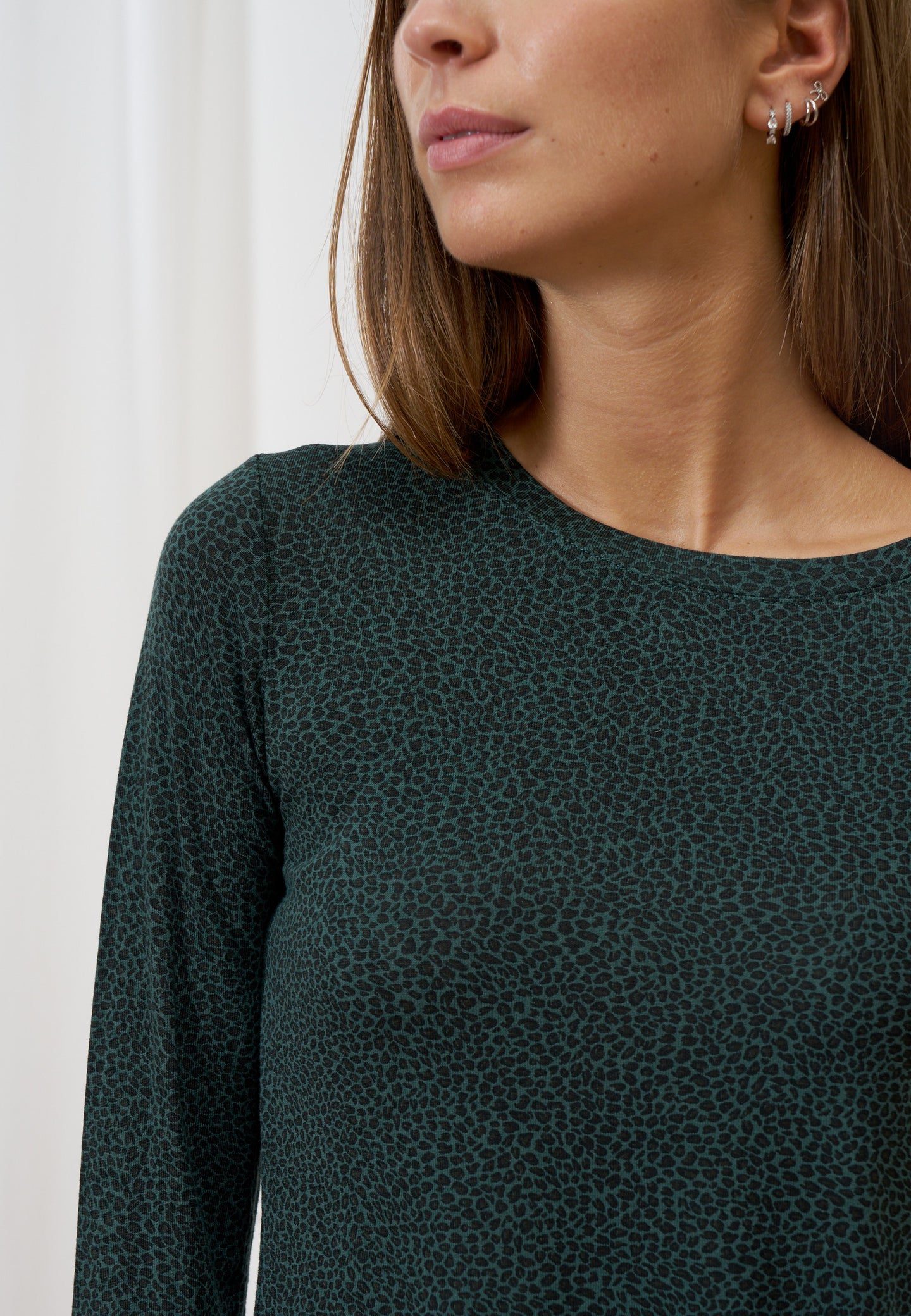 T-shirt maculata maniche lunghe