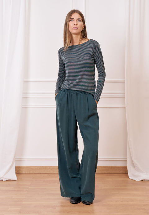 T-shirt a righe bicolore