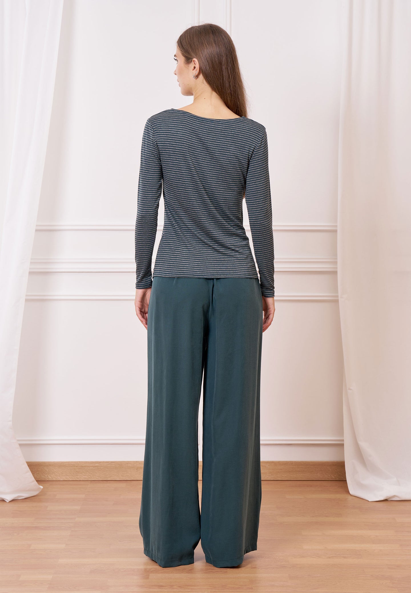 T-shirt a righe bicolore