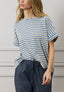 T-shirt righe manica risvolto