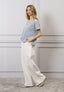 T-shirt righe scollo in lurex