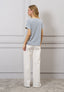 T-shirt righe scollo in lurex