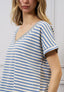 T-shirt righe scollo in lurex