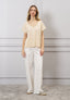T-shirt righe scollo in lurex
