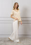 T-shirt righe scollo in lurex