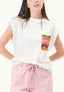 T-shirt taschino in maglia multicolor