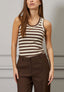 Top a costine righe bicolore