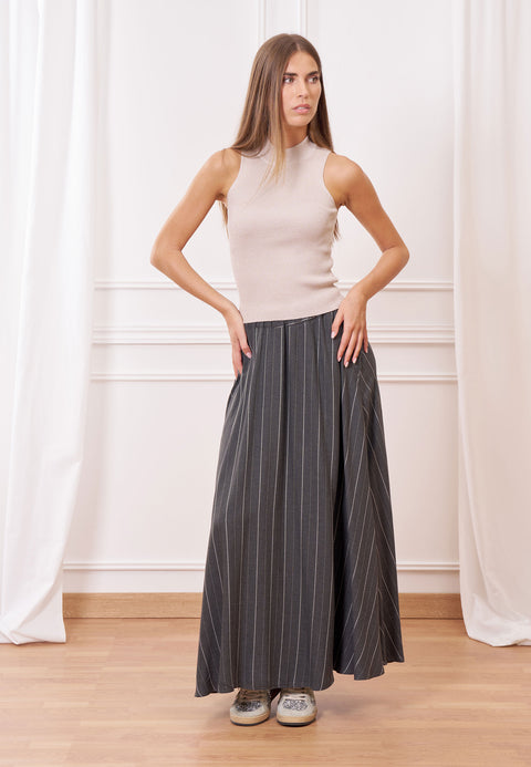 Top maglia costine lurex