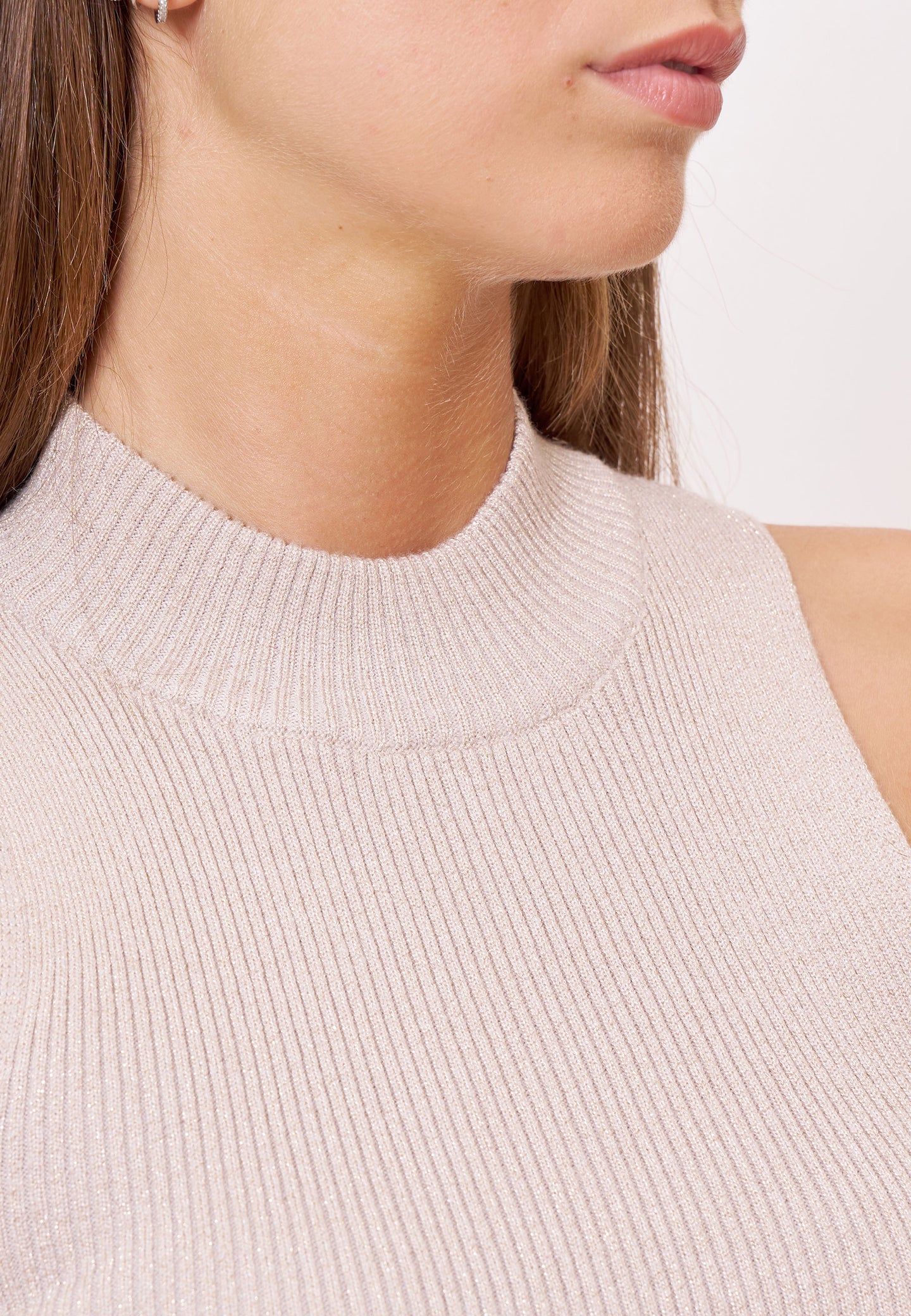 Top maglia costine lurex