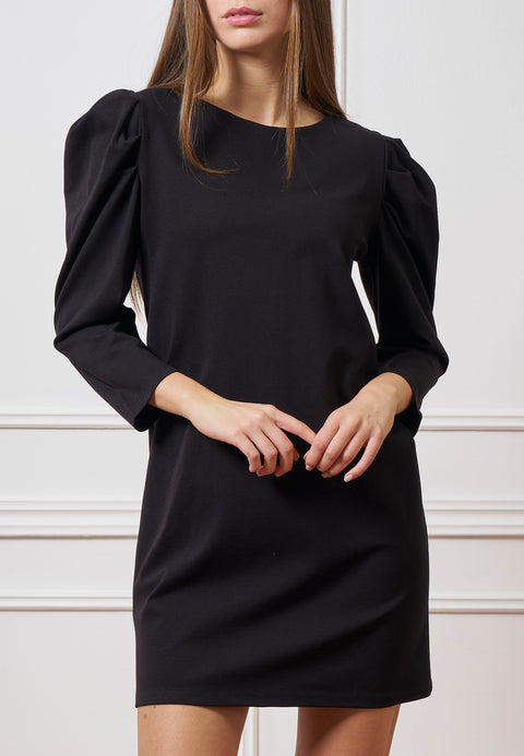Vestito corto con maniche a sbuffo