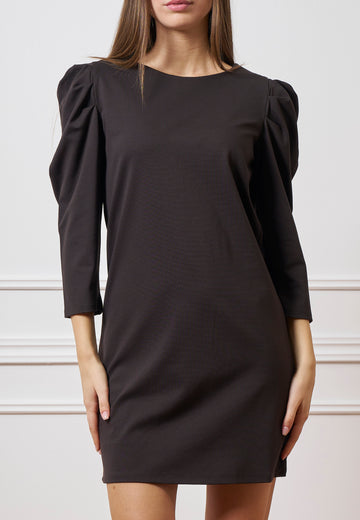 Vestito corto con maniche a sbuffo