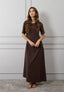 Vestito lungo arricciato fianco