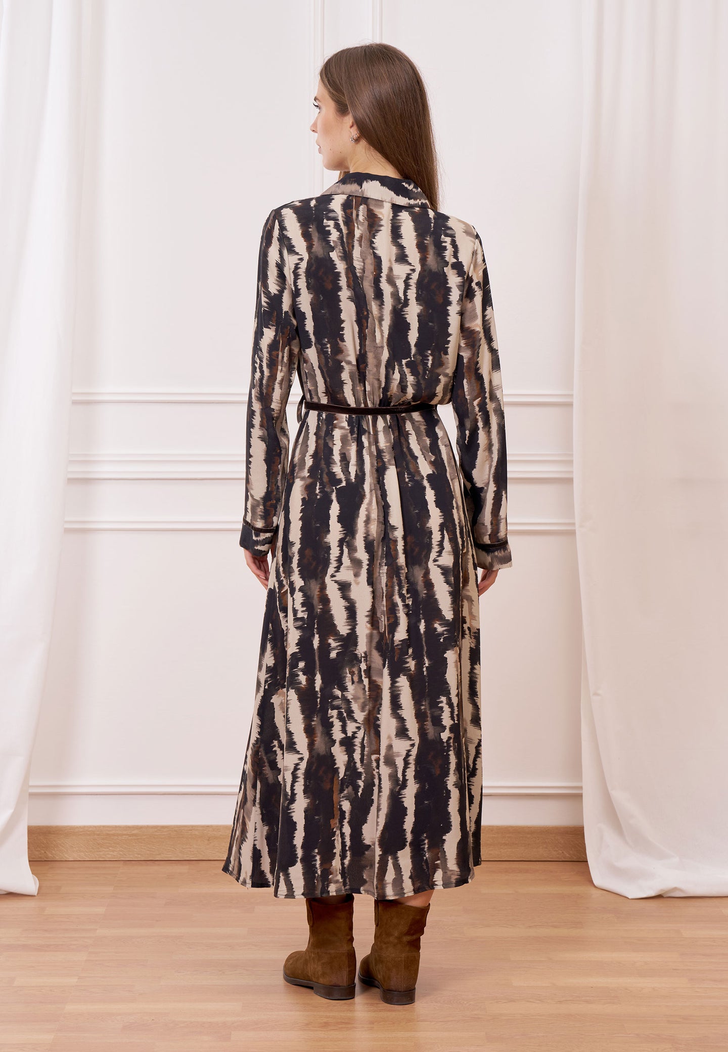 Vestito lungo chemisier fantasia