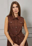 Vestito lungo chemisier in cotone