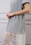 Vestito lungo combinato pizzo