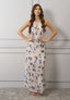 Vestito lungo con cintura fiore