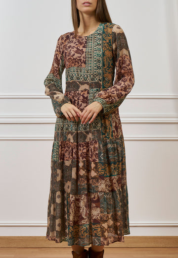 Vestito lungo fantasia patchwork