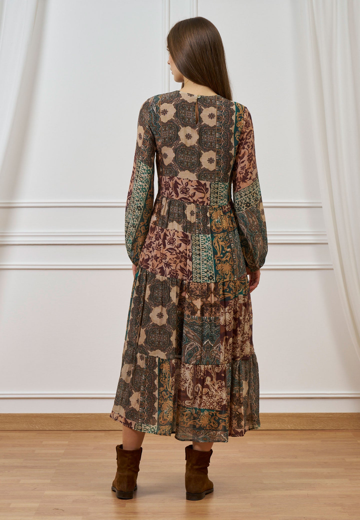 Vestito lungo fantasia patchwork