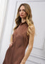 Vestito lungo raso fiocco dietro
