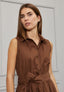 Vestito midi chemisier bicolore