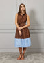 Vestito midi chemisier bicolore