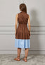 Vestito midi chemisier bicolore