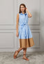 Vestito midi chemisier bicolore