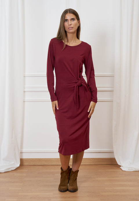 Vestito midi nodo in vita