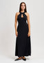Vestito lungo con scollo a goccia - NERO