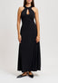 Vestito lungo con scollo a goccia - NERO