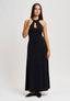 Vestito lungo con scollo a goccia - NERO