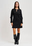 Vestito corto in tessuto scuba crepe - NERO