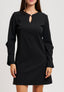 Vestito corto in tessuto scuba crepe - NERO